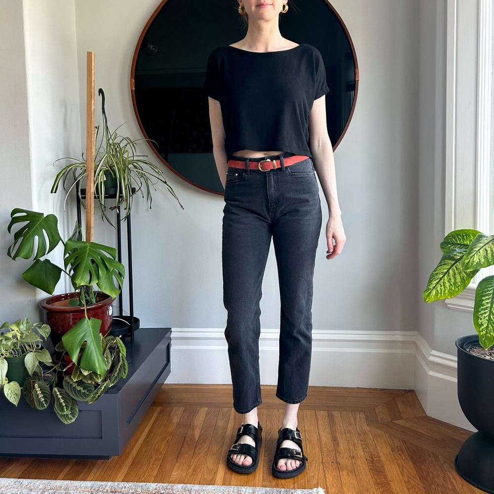 Wandler Carnation Cropped Jeans, washed black, size 26